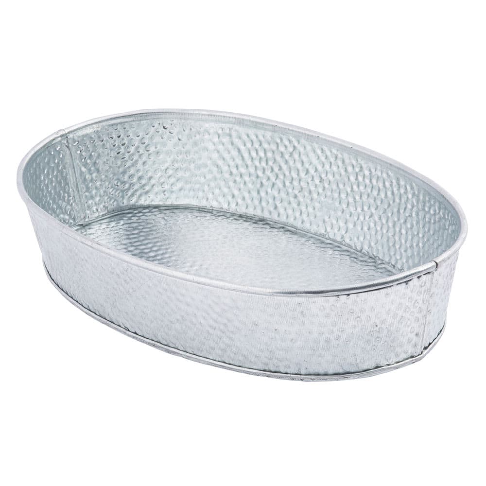 Tablecraft GP96 Oval Dinner Platter - 9 1/2x6" Galvanized Steel