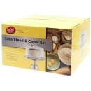 Tablecraft H821422 12" Round Cake Stand & Acrylic Cover Set, Stainless thumbnail 2