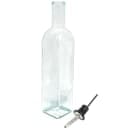 Tablecraft H916N 16 oz Cruet Set w/ Chrome Rack & Stainless Steel Pourers - Glass, Green Tint thumbnail 3