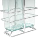 Tablecraft H916N 16 oz Cruet Set w/ Chrome Rack & Stainless Steel Pourers - Glass, Green Tint thumbnail 4