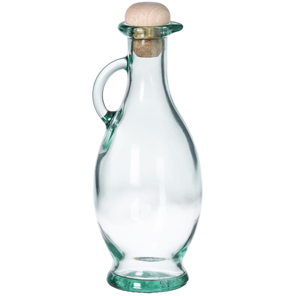 Tablecraft H9220 8 oz Cruet w/ Cork Stopper - Glass, Green Tint