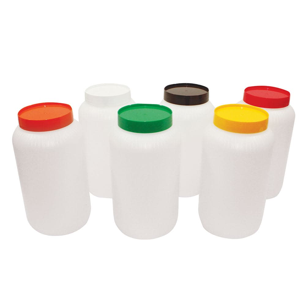 Tablecraft JC1064A Polyethylene Backup Unit w/ Assorted Color-Coded Cap, Half Gallon