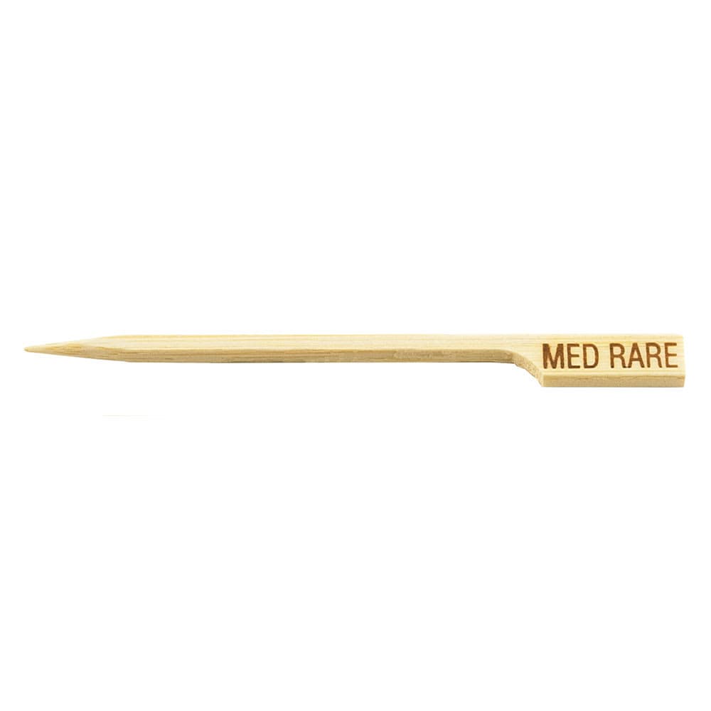 Tablecraft MEDRARE 3 1/2" Bamboo Meat Marker Pick, Medium Rare