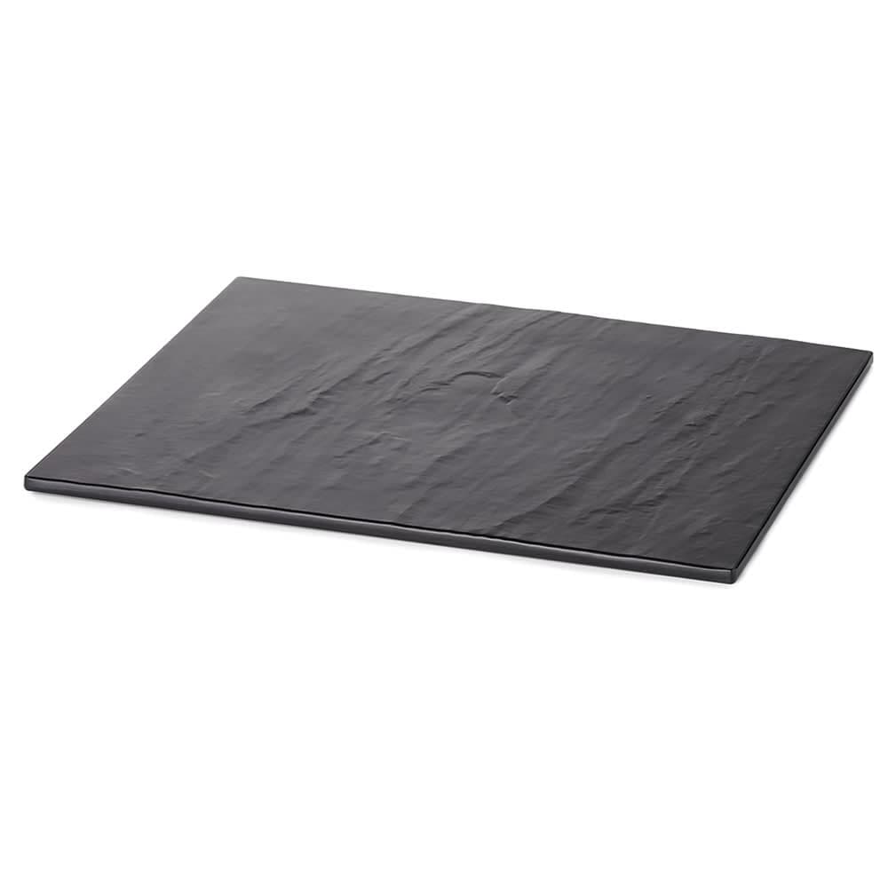 Tablecraft MG2 Frostone Display Tray, 12 3/4" x 10 3/8", Rectangular, Melamine, Black