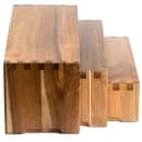 Tablecraft RACA300 3 Piece Rectangular Nesting Display Risers, Acacia Wood thumbnail 3