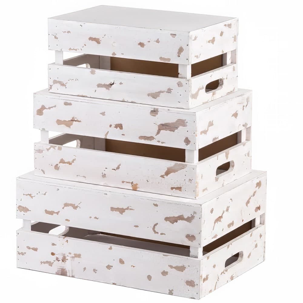 Tablecraft RCBCRATE2 Crate Riser Set w/ Chalkboard - Distressed Wood