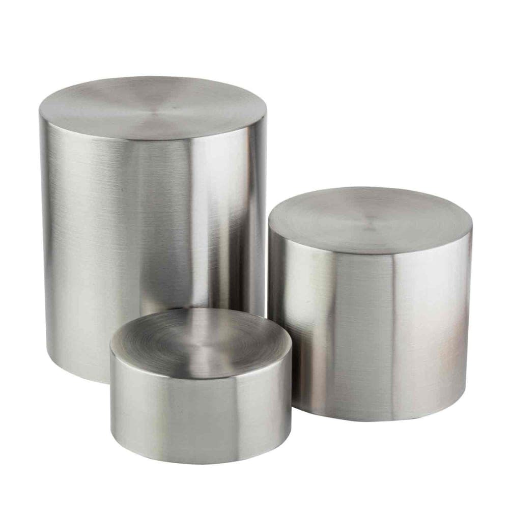Tablecraft RR3 Round 3 Piece Riser Set, Brushed Stainless Steel, One Each 8 & 7 & 6" Dia