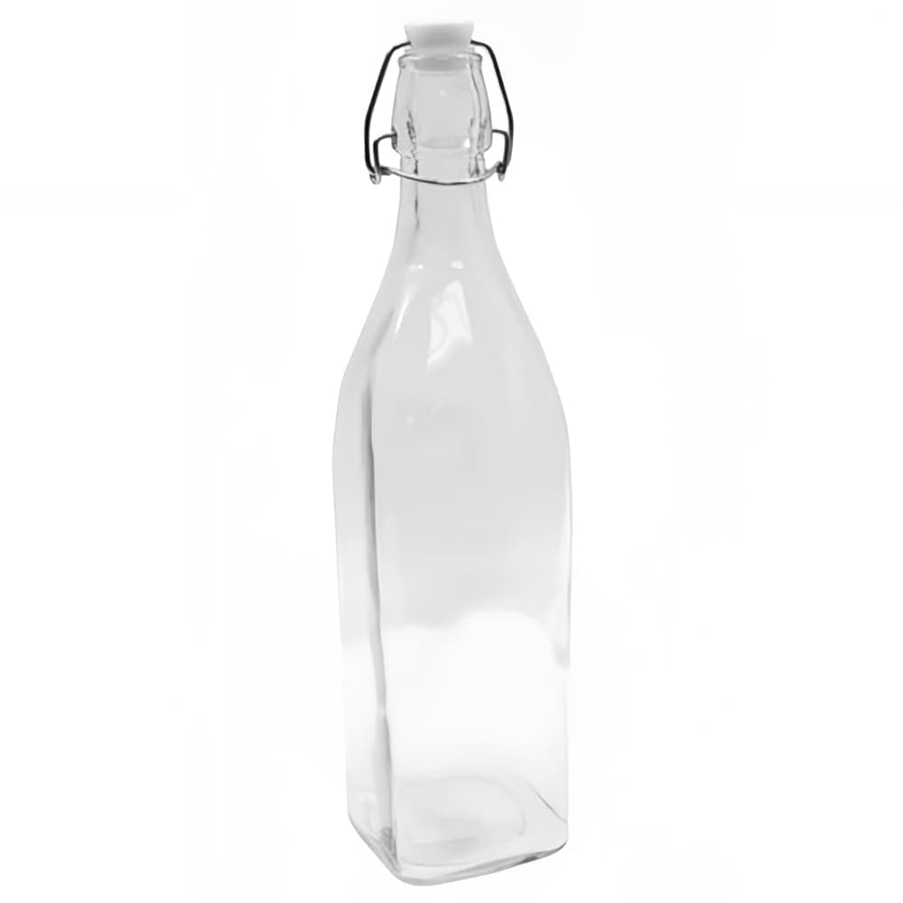 Tablecraft RSB33 34 oz Prima Collection Resealable Bottle, Glass, Transparent
