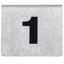 Tablecraft T150 Tabletop Number Cards - #1 50, 2" x 2 1/2", Stainless/Black thumbnail 2