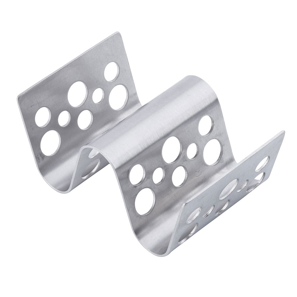 Tablecraft TRSP12 Taco Holder - Holds 1 to 2 Tacos, Solid Pattern, Stainless