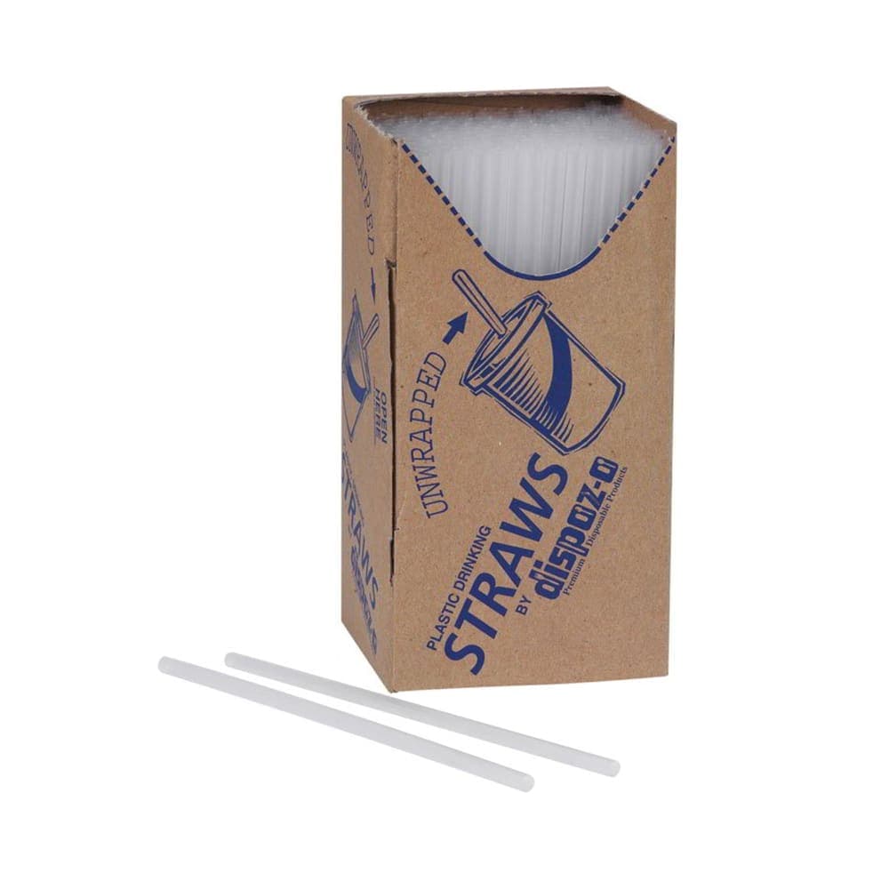 Gold Medal 1082 Unwrapped Plastic Disposable Sno-Sipper Straws, White