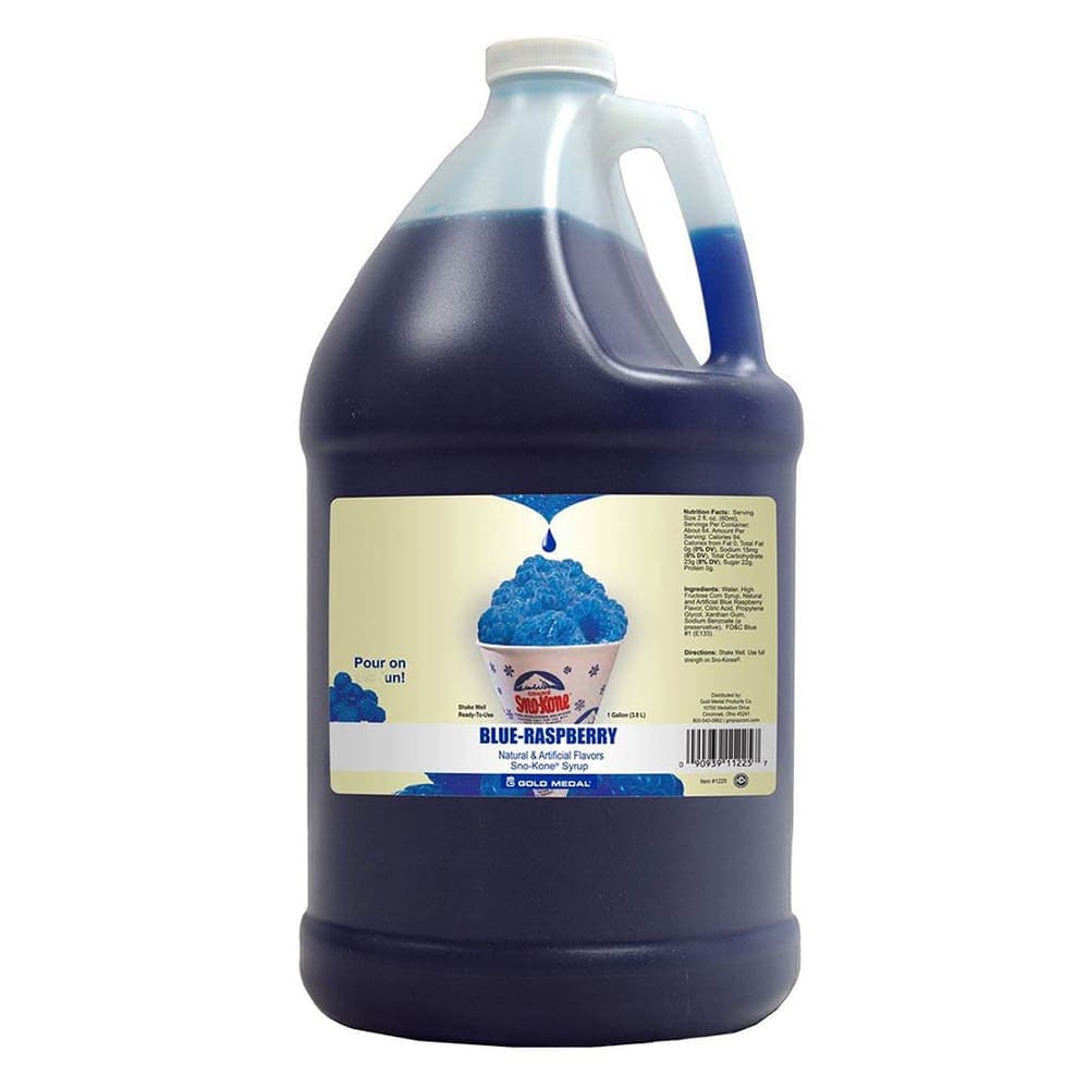 Gold Medal 1225 Blue Raspberry Snow Cone Syrup, Ready-To-Use, (4) 1 gal Jugs