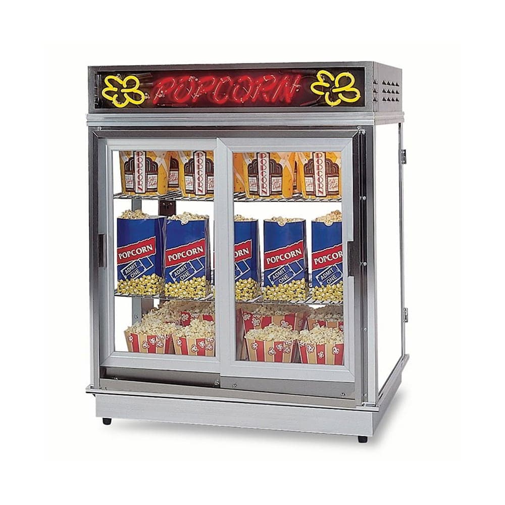 Gold Medal 2004SLN Astro Pop Staging Cabinet w/ Sliding Door & 3 Shelf Warmers, 120v