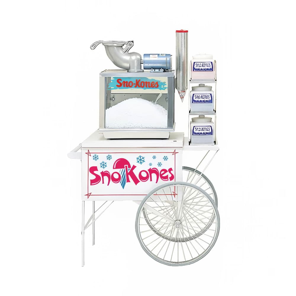 Gold Medal 2015SK Food Cart for Sno Kones w/ Graphics, 42"L x 27"W x 35"H, White