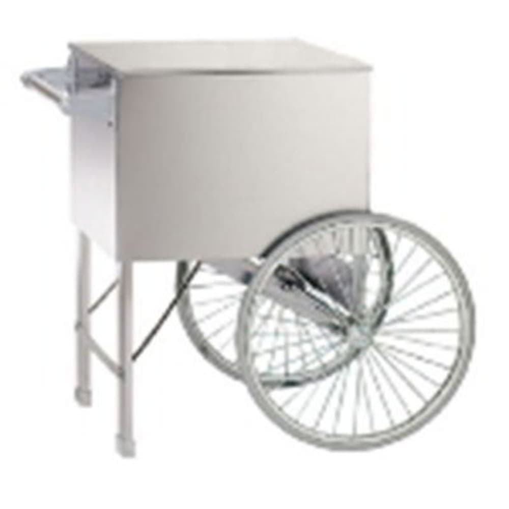Gold Medal 2015W Popcorn Cart w/ 2 Spoke Wheels, White, 38" x 27"
