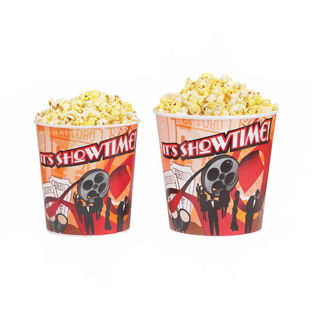 Gold Medal 2230T 130 oz Showtime Design Disposable Popcorn Cups, 300/Case