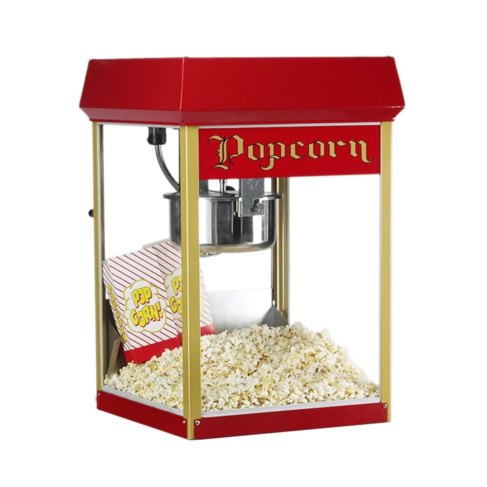 Gold Medal 2408 FunPop Popcorn Machine w/ 8 oz EZ Kleen Kettle & Red Dome, 120v
