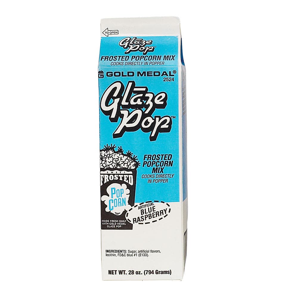 Gold Medal 2524 Blue Raspberry Glaze Pop w/ (12) 28 oz Cartons