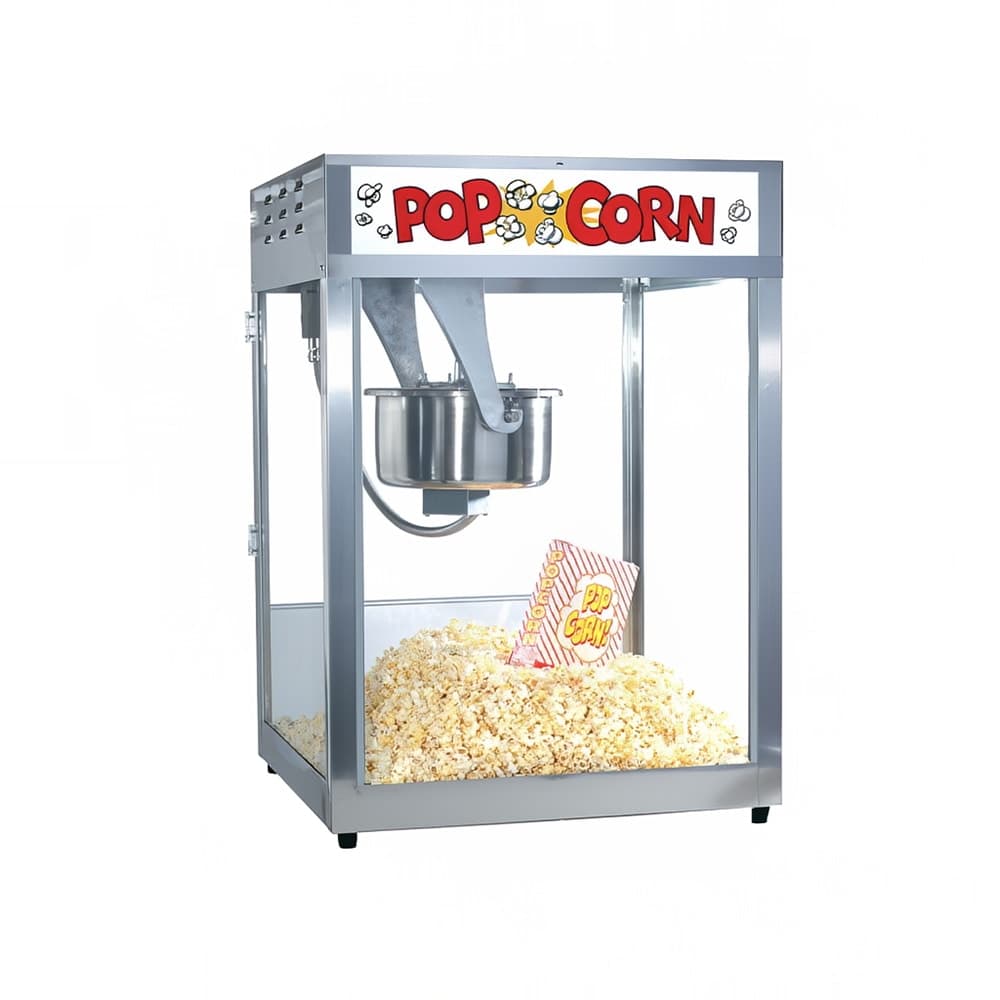 Gold Medal 2554 Front Counter Popcorn Machine, 16/18 oz EZ Kleen Kettle, 120v