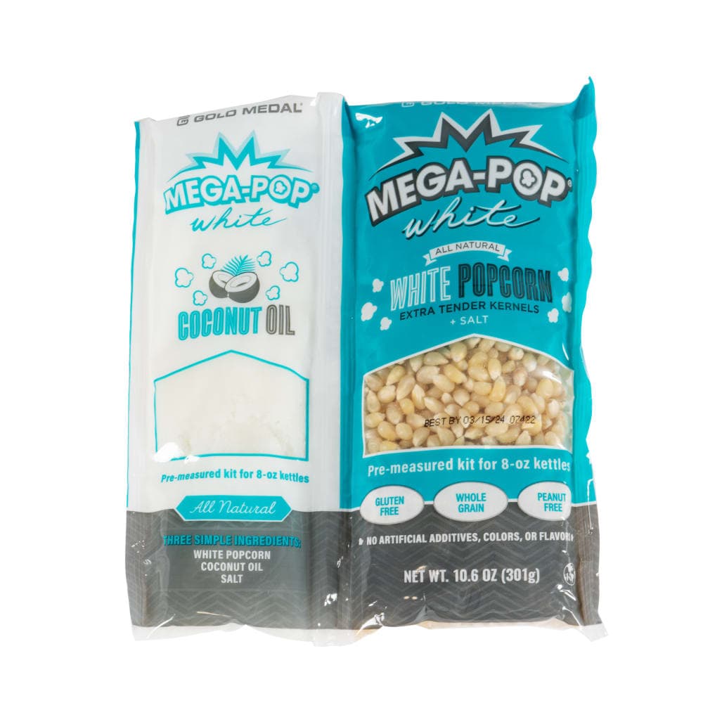 Gold Medal 2646 MegaPop White Popcorn Kit for 8 oz Kettles w/ Corn & Oil