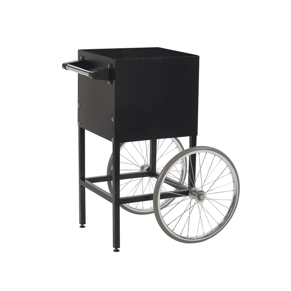 Gold Medal 2649MD Fun Pop Cart for 4 oz Popper w/ Storage Compartment & 2 Spoke Wheels, Midnight Black