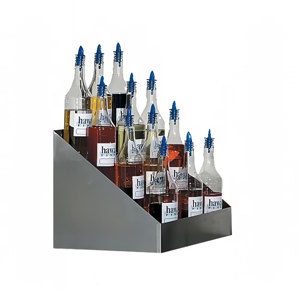 Gold Medal 2725 Tiered Shave Ice Flavor Bottle Rack w/ 20 Bottle Capacity, Stainless