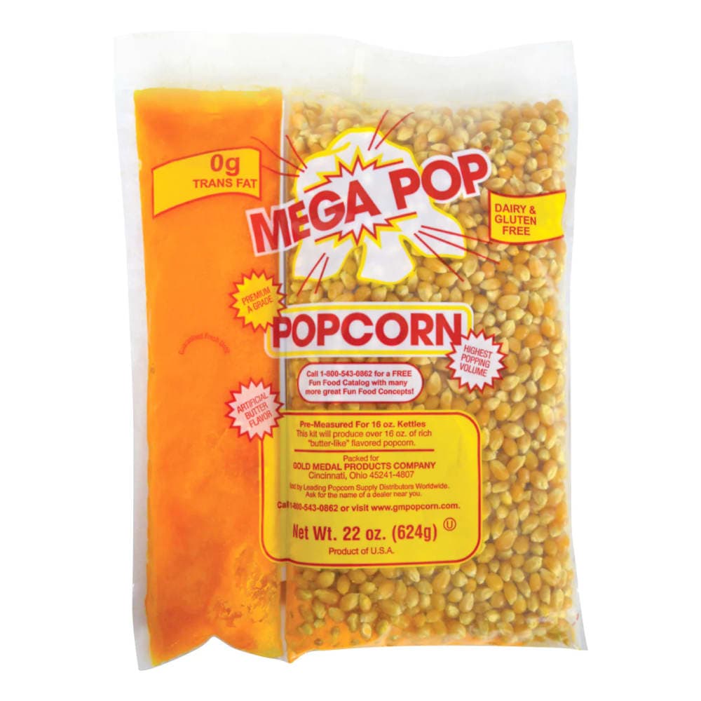 Gold Medal 2846 MegaPop Glaze Popcorn Kit, For 16 oz Kettles, 20 Per Case