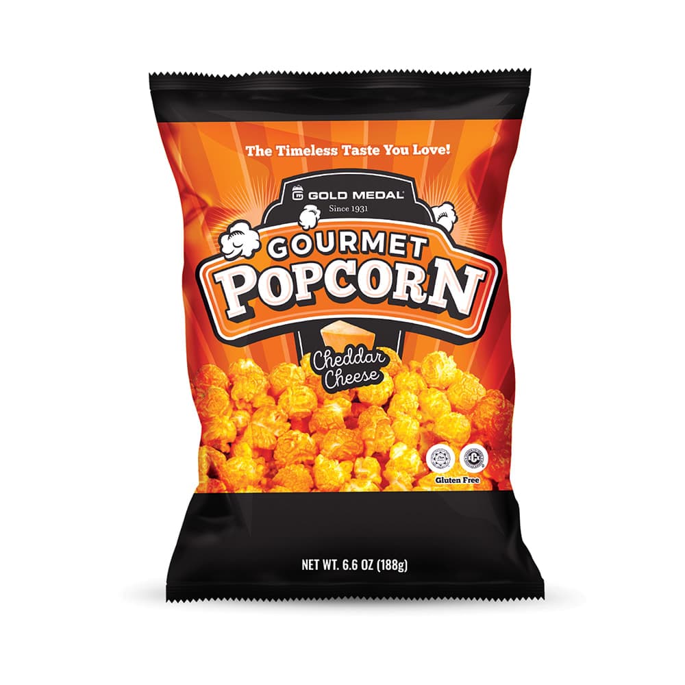 Gold Medal 3736 (15) 6.6 oz Bagged Cheddar Cheese Popcorn