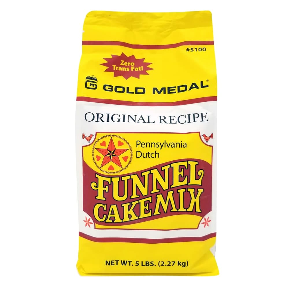 Gold Medal 5100 5 lb Original Deluxe Pennsylvania Dutch Funnel Cake Mix, 6 Bags/Case