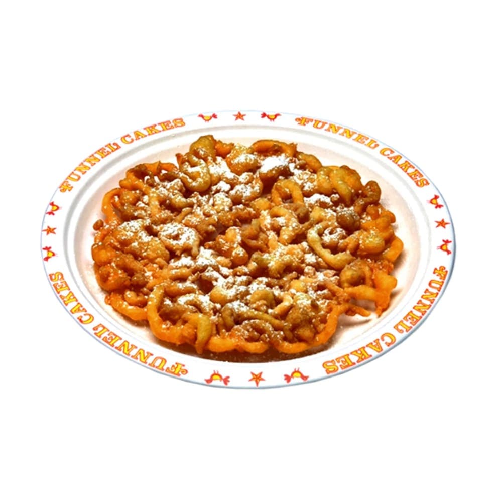 Gold Medal 5111 9" Disposable Funnel Cake Platter w/ Printed Border, 1000/Case