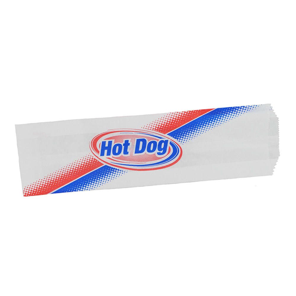 Gold Medal 5446 12" King Size Disposable Hot Dog Bags, Dry Wax, 1,000/Case