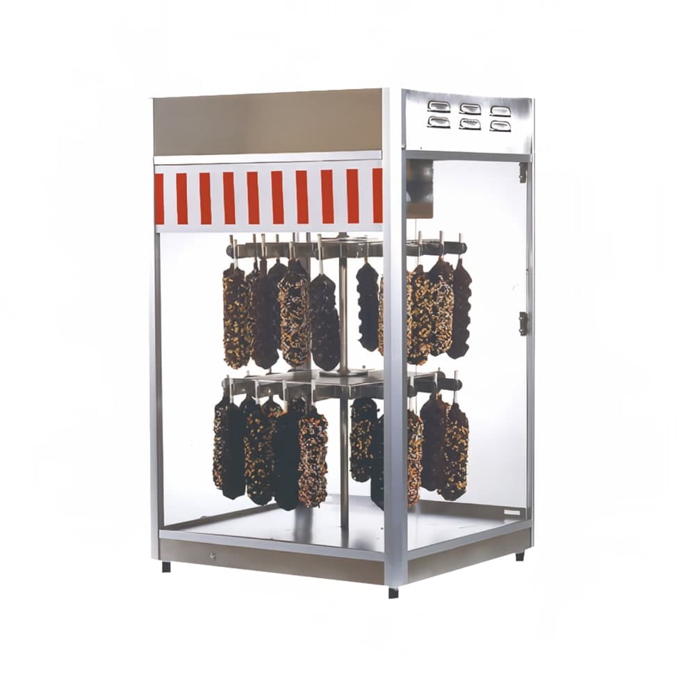 Gold Medal 5535 18" Full Service Fudge Puppie Warmer Display Case - (2) Tier Rack, 120v