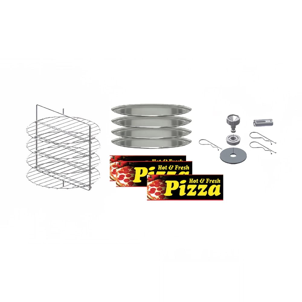 Gold Medal 5553-001 15" Round 4 Tier Rack w/ (4) Pans for 5550 00 & 5550 01 Merchandisers