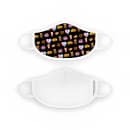 Gold Medal 6665 Adult Face Mask w/ Elastic Ear Loops - Poly/Cotton, Black w/ Assorted Fun Foods thumbnail 2