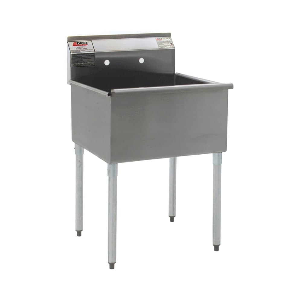 Eagle Group 2136-1-16/4 Utility Sink - 21x36x14" Bowl, 8" Splash, 16/430 Stainless