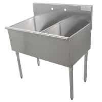 Eagle Group 2136-2-16/4 37 3/8" 2 Compartment Sink w/ 18"L x 21"W Bowl, 13 3/8" Deep thumbnail 2
