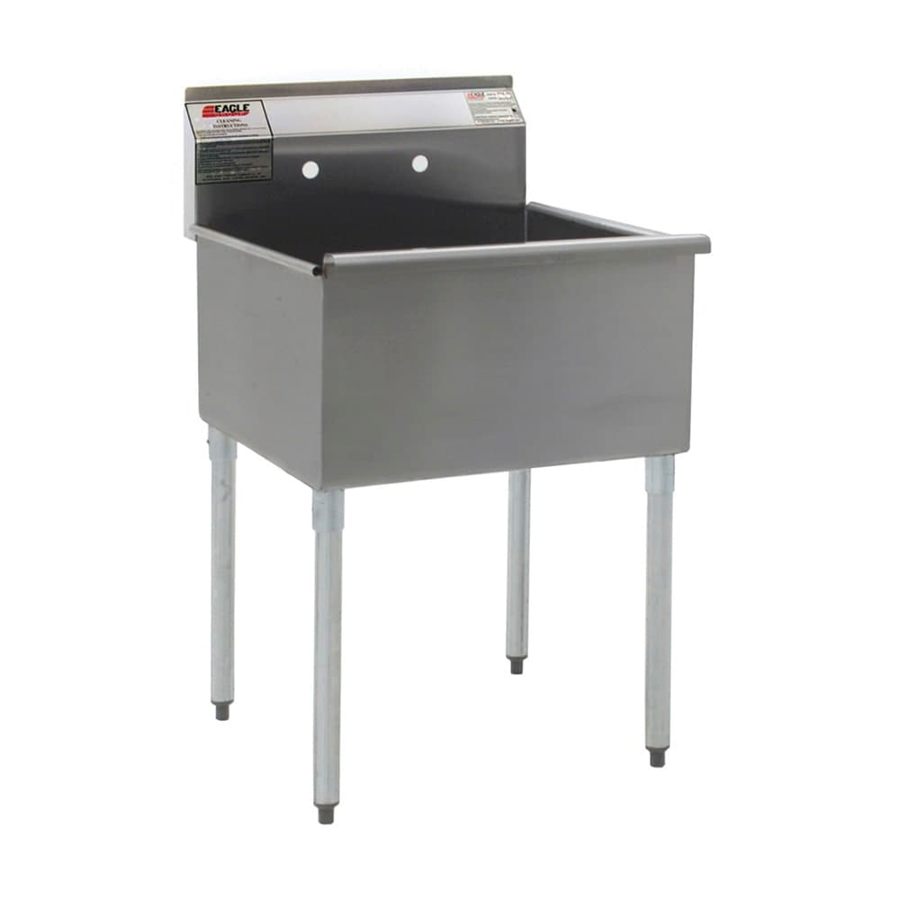 Eagle Group 2424-1-16/3-1X Utility Sink - 24x24x14" Bowl, 8" Splash, 16/304 Stainless