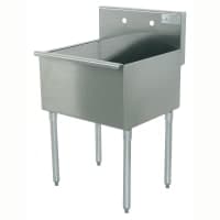 Eagle Group 2424-1-16/3-1X Utility Sink - 24x24x14" Bowl, 8" Splash, 16/304 Stainless thumbnail 2