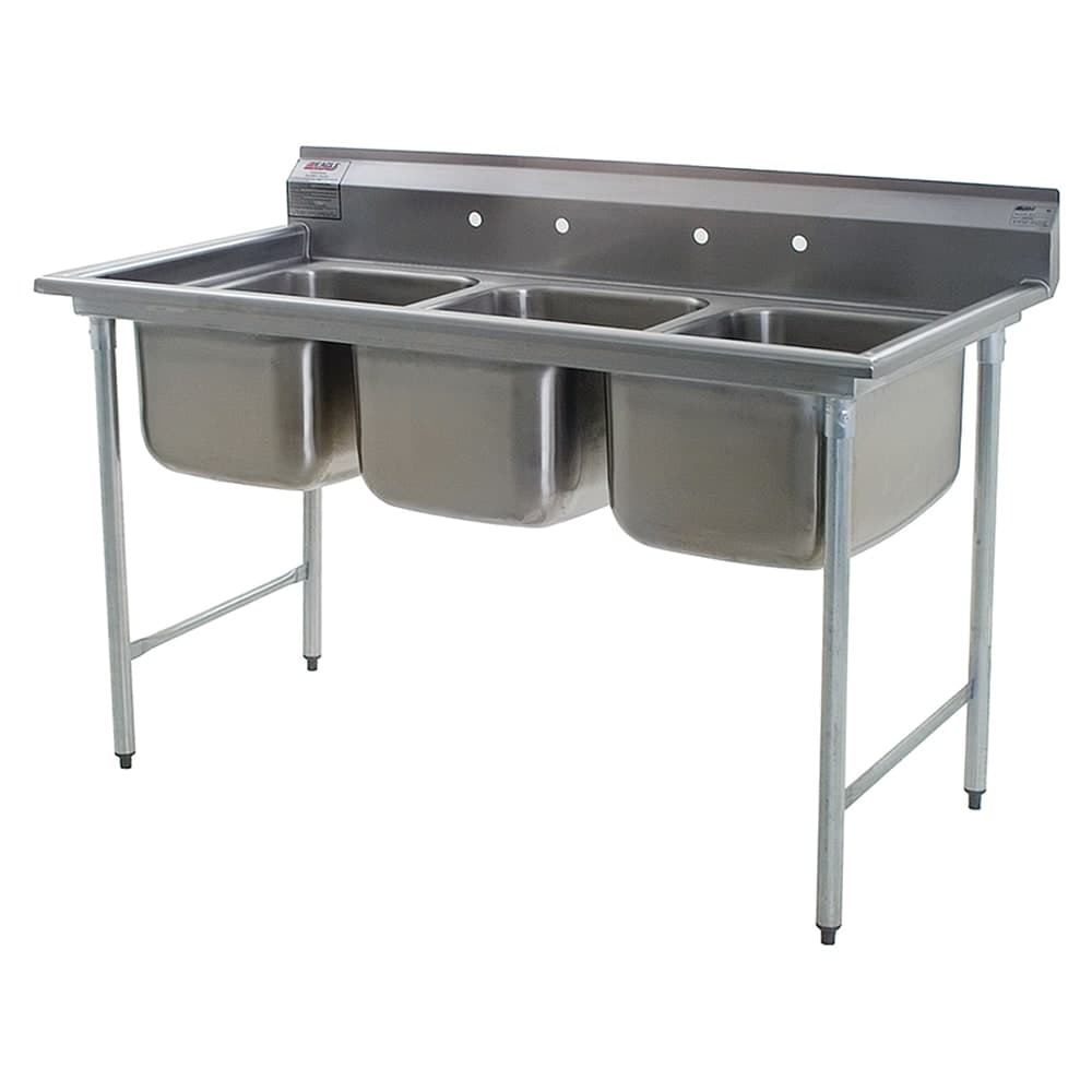 Eagle Group 414-16-3 58 3/4" 3 Compartment Sink w/ 16"L x 20"W Bowl, 13 1/2" Deep