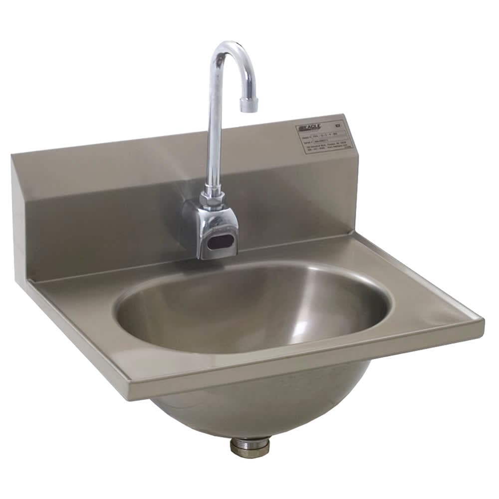 Eagle Group HSA-10-FE Wall Mount Commercial Touchless Hand Sink w/ 13 1/2"L x 9 3/4"W x 6 3/4"D Bowl, Gooseneck Faucet