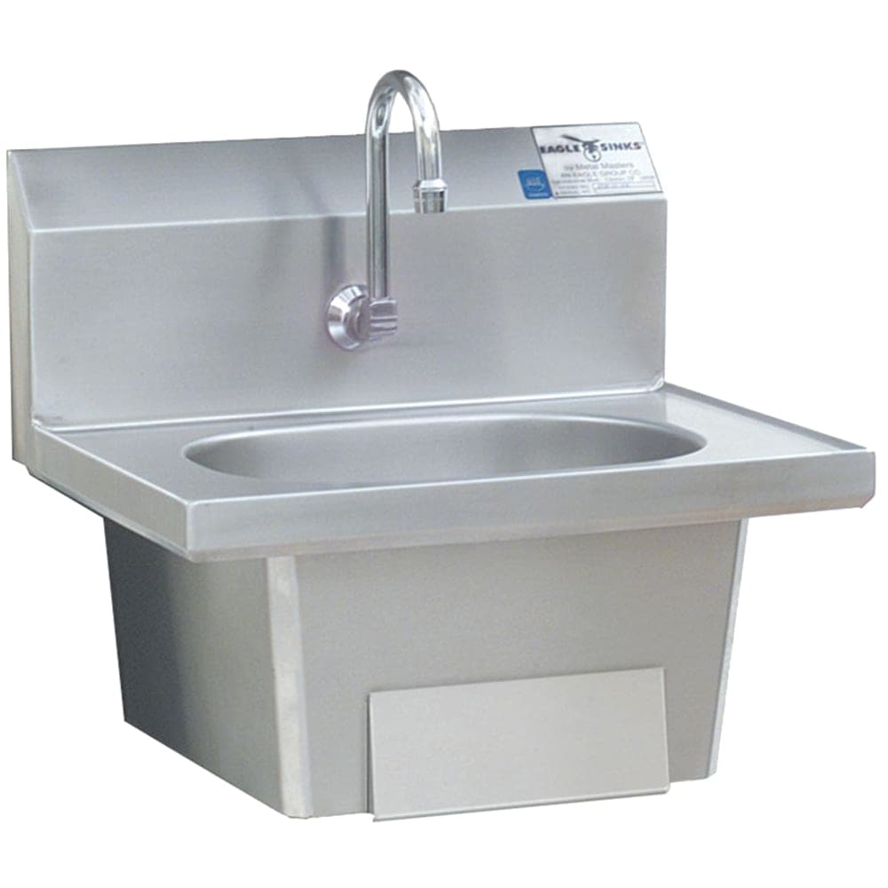 Eagle Group HSA-10-FK Wall Mount Commercial Hand Sink w/ 13 1/2"L x 9 3/4"W x 6 3/4"D Bowl, Basket Drain