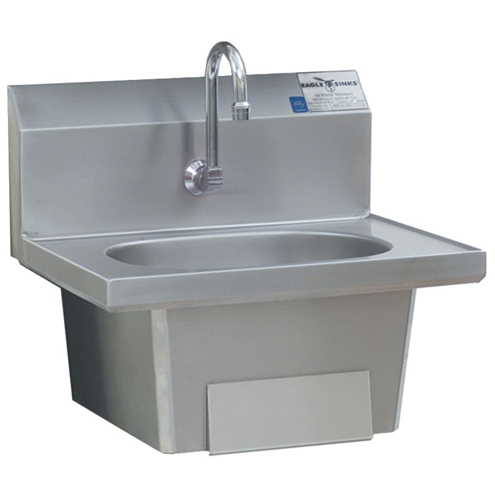 Eagle Group HSA-10-FKP Wall Mount Commercial Touchless Hand Sink w/ 13 1/2"L x 9 3/4"W x 6 3/4"D Bowl, Gooseneck Faucet