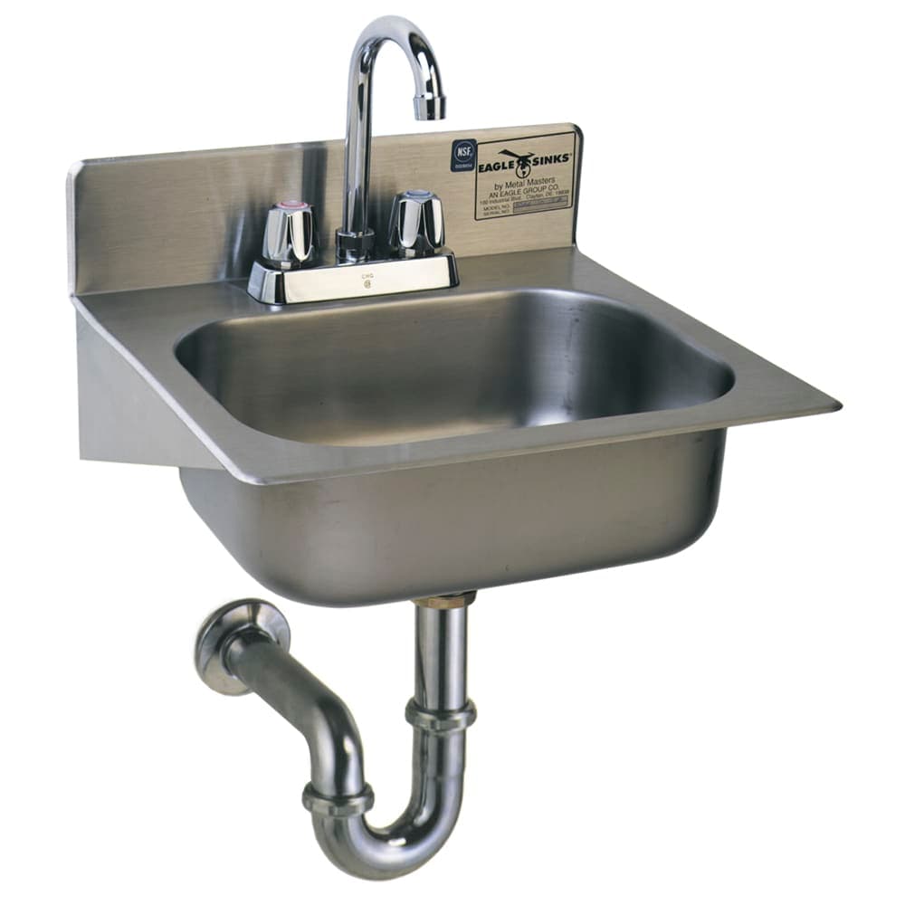 Eagle Group HSAE-10-FA Wall Mount Commercial Hand Sink w/ 14"L x 10"W x 5"D Bowl, Gooseneck Faucet
