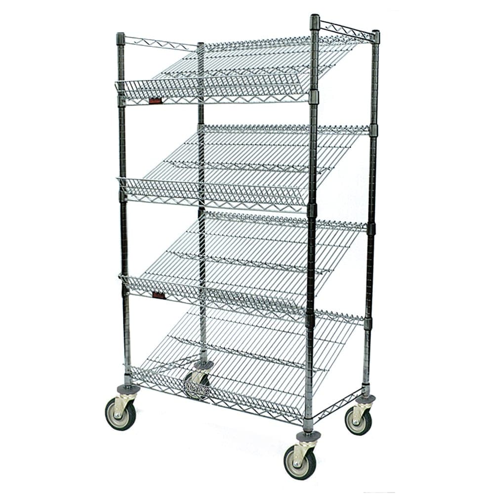 Eagle Group M1836Z-4 Visual Merchandising Cart - (4) 18x36" Shelves, Zinc Finish