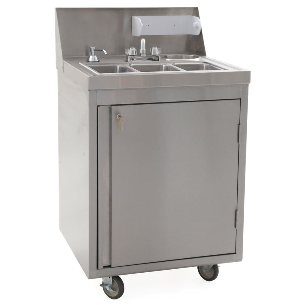 Eagle Group PHS-S3-C 44 3/4"H Portable Hand Sink w/ (3) 5"D Bowls, Cold Water