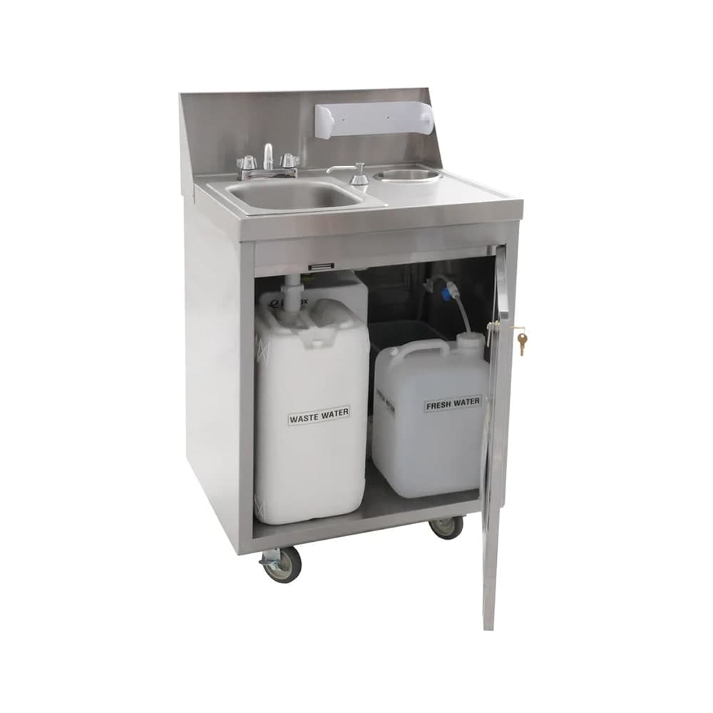 Eagle Group PHS-S3-H 44 3/4"H Portable Hand Sink w/ (3) 5"D Bowls, Hot Water