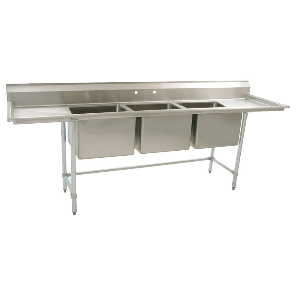 Eagle Group S16-28-3-18 103" 3 Compartment Sink w/ 20"L x 28"W Bowl, 14" Deep