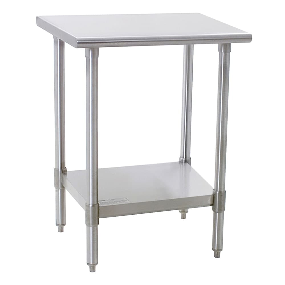 Eagle Group T2424B 24" 16 ga Work Table w/ Undershelf & 430 Series Stainless Flat Top