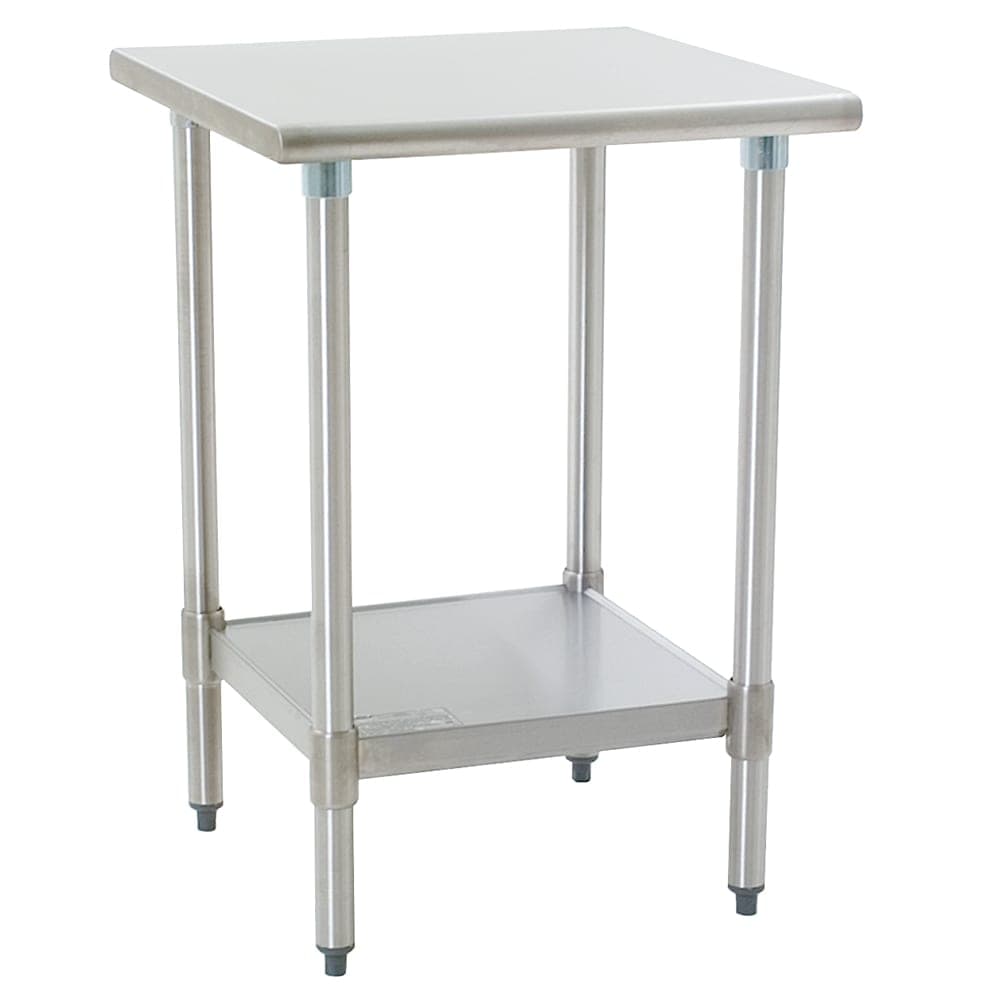 Eagle Group T2424SEB 24" 14 ga Work Table w/ Undershelf & 300 Series Stainless Flat Top