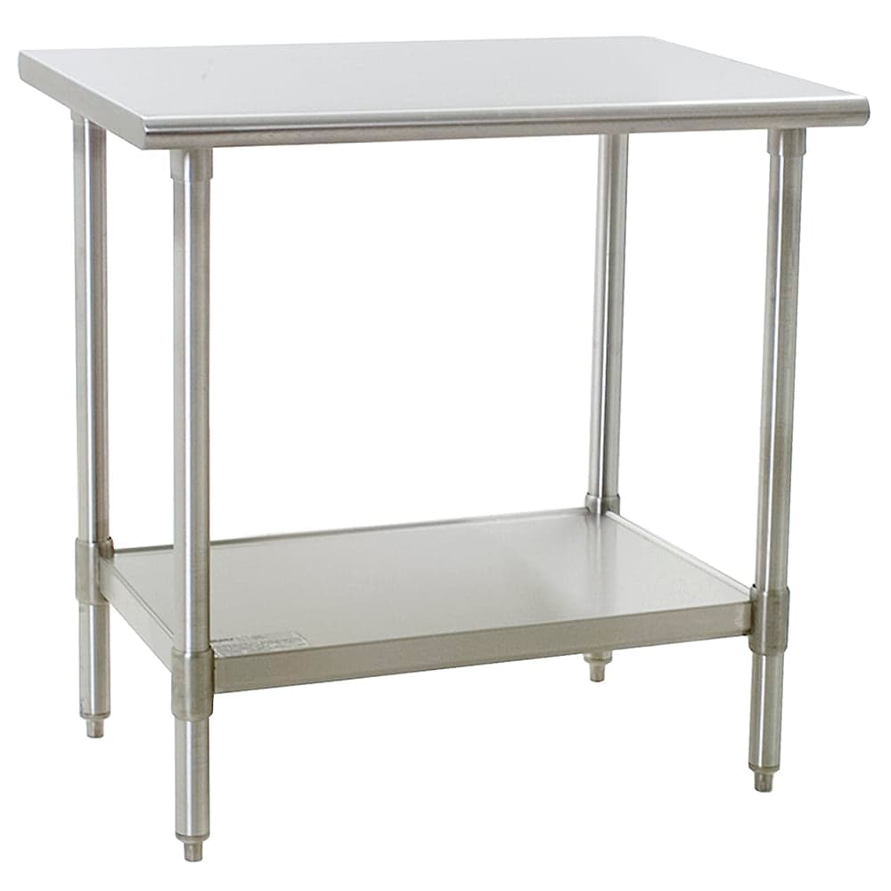 Eagle Group T2436B 36" 16 ga Work Table w/ Undershelf & 430 Series Stainless Flat Top